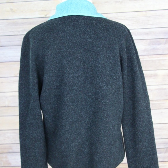 CATHERINE STEWART Gray & Turquoise Wool Jacket - Picture 5 of 8